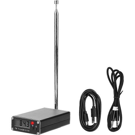 0,5-W-FM-Sender, Digitalanzeige, große Reichweite 2000 Meter, Stereo-Rundfunk 76–108 MHz, tragbares Funkgerät (1/5)