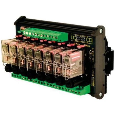 Modulo a relè elettromeccanico serie R a 8 canali 24 Vac & 24 Vdc / SPDT 12 A con fusibile (1/2)