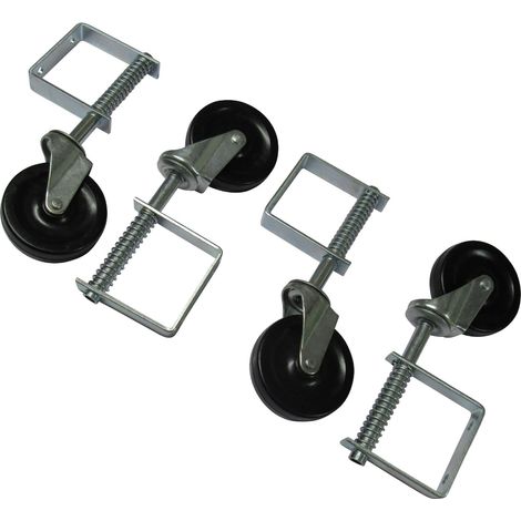 Spring Loaded Gate Wheels 4" x4 (Heavy Duty Sliding Fence Support Jockey Door 100MM) (1/5)