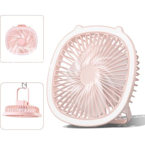 Mini ventilatore USB rosa con 3 velocità, versatile mini ventilatore da tavolo con supporto – ideale per casa, ufficio e uso esterno (1/5)