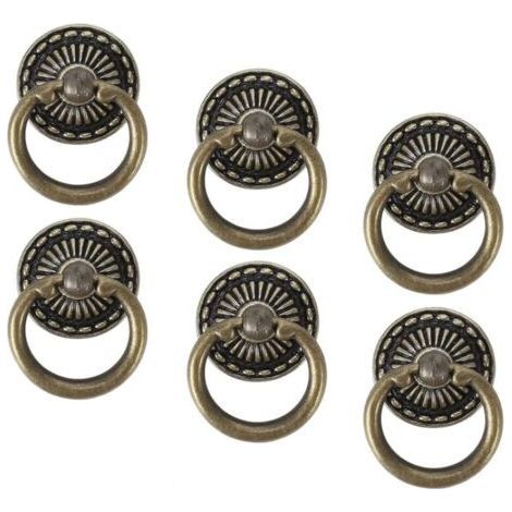 6 Pieces Vintage Furniture Handle Vintage Drawer Knobs Cupboard Door Knobs, Old Dresser Handle Antique Retro Drawer Zinc Alloy Bronze Vintage Furniture Handle for Kitchen (1/5)