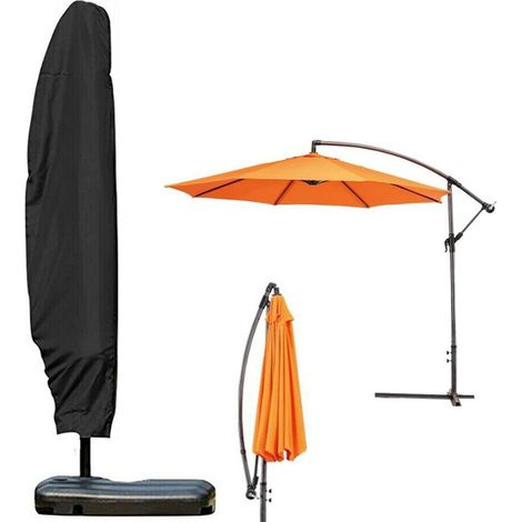 Housse de Protection pour Parasol en Tissu Oxford 210D Neverland Couverture de Parasol Housse de Parasol Jardin Couverture de Parapluie de Jardin Imperméable Noir (1/5)