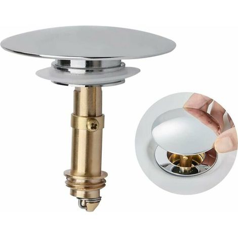 Push the sink drain plug to pop out the plug, spring loaded plug (1/4)