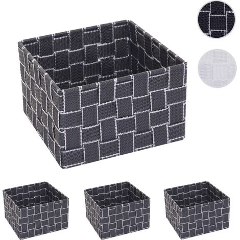 4x panier de rangement HWC-C37, 12x19x19cm - blanc (1/4)