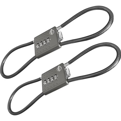 Verrou de sécurité 4 chiffres avec câble, cadenas à combinaison de 49,8 cm pour casier d’école, casque, classeurs, boîte à outils, valise, sac à dos, noir fusil 2 packs (1/5)