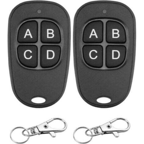 2 Pièces Telecommande Universelle Portail 433Mhz, Clonage Garage Porte Telecommande Clés à 4 Boutons, Longue Distance Duplicateur Sans Fil Clonage pour Porte Garage Électrique (1/5)