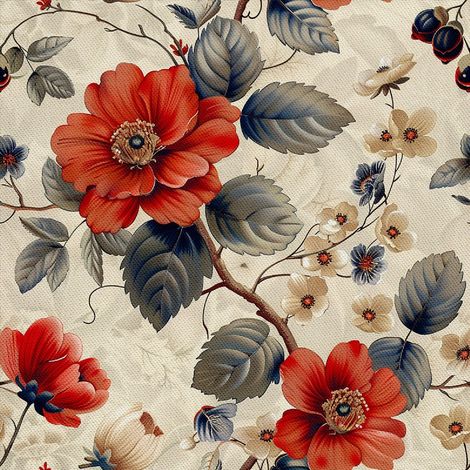 Dekorativer Outdoor-Stoff Oxford - Motiv Blumen I DX5249 (1/5)