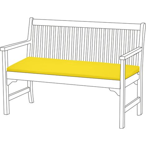 Gardenista - Cojín para banco de 2 plazas de exterior para muebles de patio, asiento de estera para bancos resistente agua, Almohadilla suave y cómodo para banco de jardín 108x45x5cm, Amarillo (1/5)