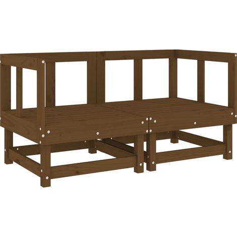 Maison Exclusive - Garten-Ecksofas 2 Stk. Honigbraun Massivholz K