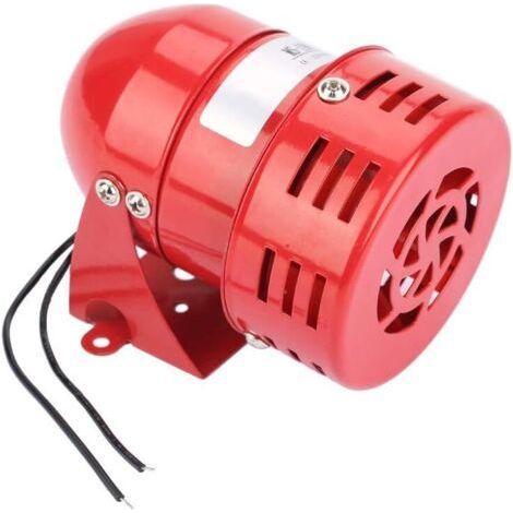 Sirène d'alarme extérieure, 220 V, 120 dB, mini-sirène filaire MS-190, alarme moteur industrielle, alarme moteur rouge, sirène à tonalité continue pour usines, zones résidentielles et rues commerçante (1/4)