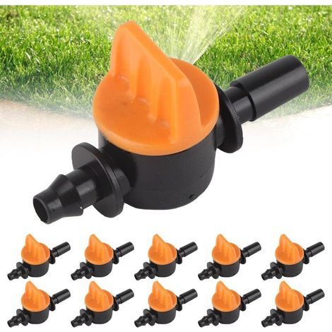 50 Pièces 4/7 Vanne D'irrigation pour 4/7mm Tuyau d'arrosage, Double Connecteur Irrigation Pipe Valve Switch, Diamètre Extérieur 6 mm, pour L'irrigation des Pelouses de Jardin (1/4)