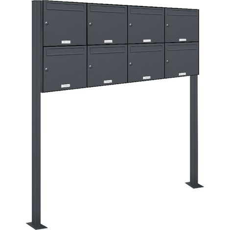 8er Standbriefkasten Anlage Freistehend RAL 7016 - Anthrazit (1/5)