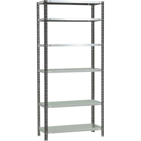 Estantería metálica con tornillos SIMON CLASSIC de 6 estantes (200x80x50cm) ANTRACITA Y BLANCO (1/5)