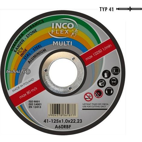 DISCO UNIVERSALE INCOFLEX METALLO / PVC / CEMENTO 125 x 1,6 mm MULTI