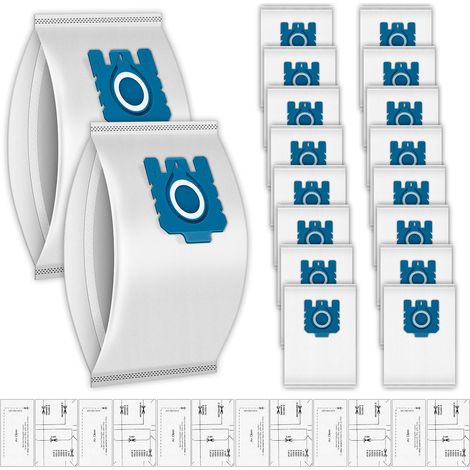 (24 piezas) Bolsas para aspiradora y filtros Airclean compatibles con aspiradoras Miele serie GN, C1, C2, C3, S227, S240, S270, S400, S400i, S600, S2, S5, S8, bolsas Hoover, bolsas para polvo 3D Effic (1/5)
