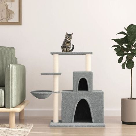 Arbre à chat avec griffes en sisal, gris clair, 83 cm (1/4)