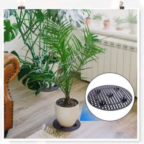 Élévateur Pot Fleurs - Support Drainage Maille Plastique Pour Intérieur Terrasse Bonsai Extérieur - 4 Pièces (1/4)