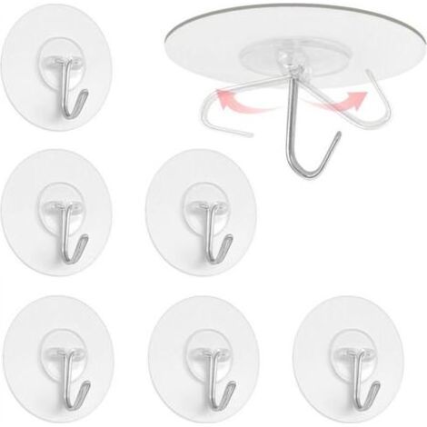 Set mit 6 wasserfesten Klebehaken für Küche, Bad, Tür und Wand (1/4)