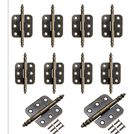 10pcs Antique Metal Hinges 70 x 35mm Bronze Iron Hinges Classic Design for Cabinets Doors Chests Storage Boxes Vintage Style Country House (1/5)