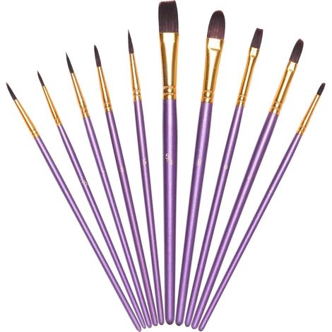 Set di pennelli per pittura a olio, set di pennelli per pittura acrilica da 10 pezzi, pennello, regalo di compleanno per artisti principianti e bambini