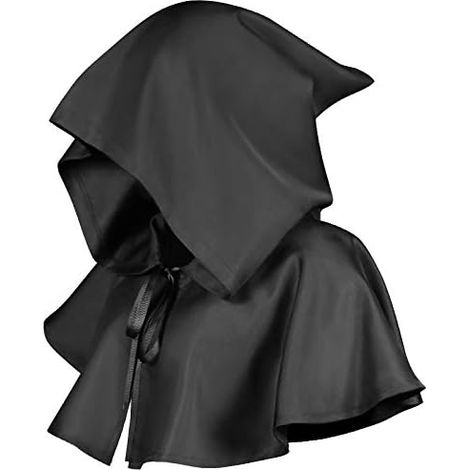 Peignoir à capuche brodé médiéval unisexe, cape courte médiévale (1/4)