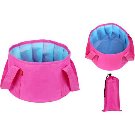 Seau à eau pliable, sac à eau pliable pour évier, camping, jardin, pêche, plage, pique-nique, 15 L rouge-AquaForge (1/5)