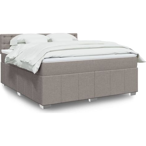 Boxspringbett mit Matratze Taupe 180x200 cm Stoff
