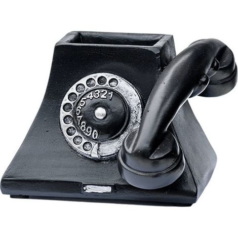 Pot À Plantes - Forme Téléphone - Trou D Évacuation - Pour Succulentes Et Petites Plantes - Noir - 11 x 13 x 8 cm (1/5)