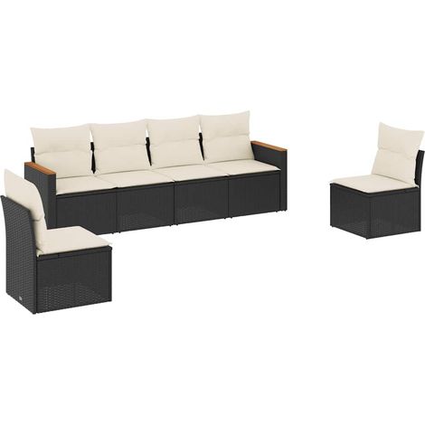 Maison Exclusive - Set de sofás de jardín 6 piezas y cojines ratá (1/3)