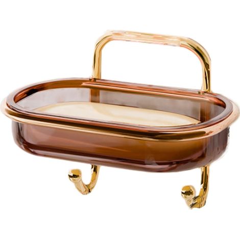 Portasapone da parete, porta sapone per doccia  Portasapone adesivo  Accessorio per il bagno, dispenser di sapone con drenaggio facilitato, adatto per docce di cucina e domestiche, con ripiano portaog (1/4)
