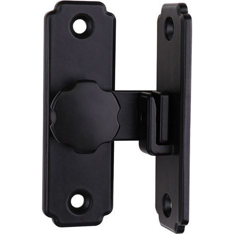 Loquet et verrou, loquet de porte, serrure de porte de grange, boucle de verrouillage à 90 degrés, loquet de verrouillage coulissant, convient aux portes et fenêtres de cages de grange (noir, taille : (1/4)
