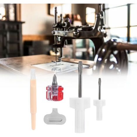 Kit de réparation pour machine à coudre, tournevis plat, tournevis pour retirer les fils, découseur et brosse de nettoyage (1/4)