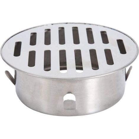 Siphon de Sol en Acier Inoxydable, Balcon Évier Rond Anti-Blocage Siphon de Sol Amovible pour Jardin Extérieur Tuyau d'Évacuation Tuyau d'Échappement Toit Balcon Utilisation(110 Flat Mouth) (1/4)