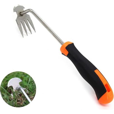 Manueller Unkrautstecher für den Garten – Gartengerät – Unkrautstecher – Ausreißender – Mit Gummigriff – 4 Zinken (1/5)