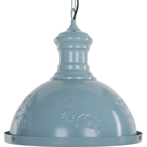 Lámpara colgante de techo de metal azul 32 cm estilo industrial retro Didessa