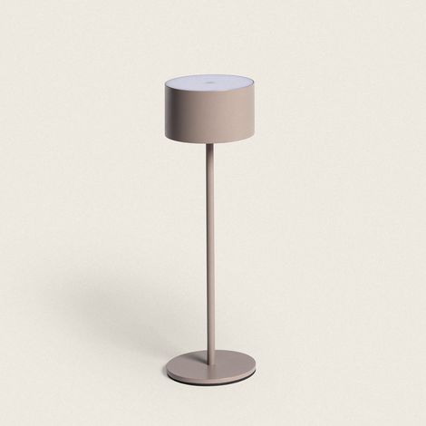 Lámpara de Mesa LED Portátil Exterior con Batería USB Recargable Mounka Round Topo