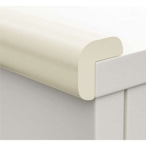 Protecteur d'angle mural et de table en L, mousse adhésive blanche pour meubles et bureaux - Rouleau de 5m (1/5)