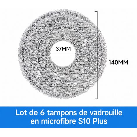 1 serpillière composite S10 plus version améliorée à bordure cousue densifiée pour aspirateur robot Dreame S10 Plus 30 g – Livraison gratuite