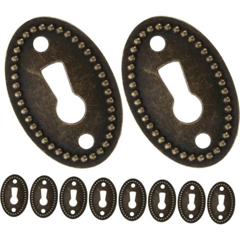 Baluue Lot de 12 cache-serrures ovales style vintage pour portes (1/5)