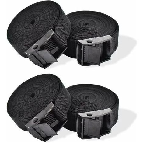 4 Pack 1m Tie Down Straps Cam Buckle 25mm Strap Black Bike Strap Ratchet Strap Cam Buckle Ratchet Strap Motorcycle Trailer Strap (1/5)