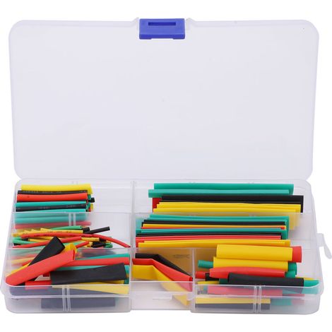 Assortiment de 164 gaines thermorétractables isolantes pour câbles électriques, rapport 2:1 (1/5)
