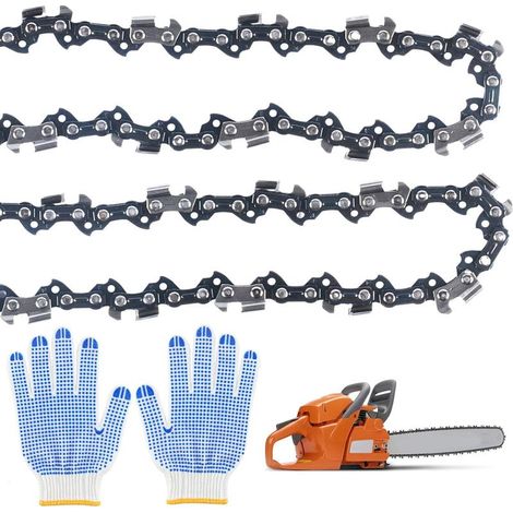 2 Stück – Kettensägenkette – 35 cm Führungsschiene – 52 Treibglieder – 3/8" LP Teilung – Für Holzbearbeitung und Forstwirtschaft – Silber – 35 x 1,3 cm (1/5)