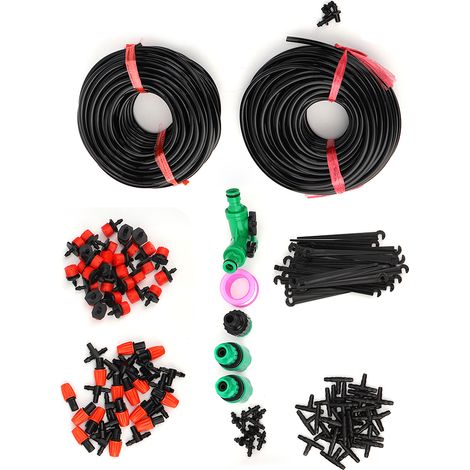 Sistema Irrigazione a Goccia 40m – Tubo in Plastica Resistente con Gocciolatori Regolabili – Design Funzionale per Giardino, Balcone e Piante in Vaso (1/5)