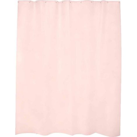 Rideau de Douche 120x180 cm en PEVA Imperméable et Antimoisissure, Texture Lin Rose Pâle Style Bohème, Design Moderne et Épuré avec Crochets Inclus