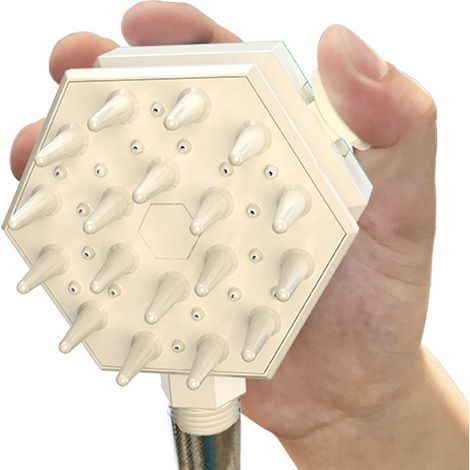 Pommeau de douche, vaporisateur de douche pour chien, brosse de massage pour bain pour animaux de compagnie, outil de toilettage pour animaux de compagnie 2 en 1 avec brosse, adapté aux chiens et aux  (1/2)