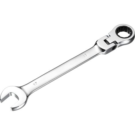 Clé Combinée À Cliquet À Tête Flexible 17mm 72 Dents Acier CR-V (1/5)
