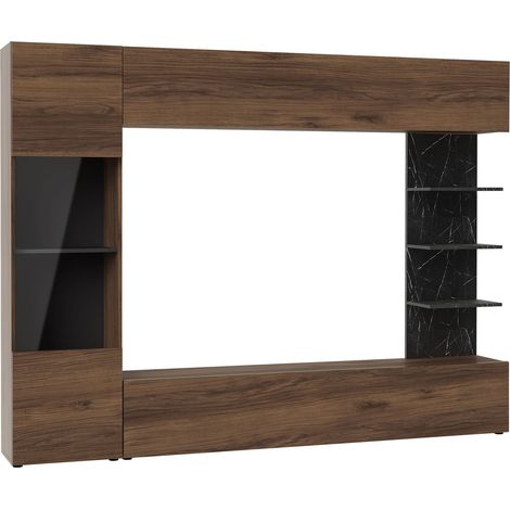 Conjunto de salón Comfivo Animus, Nogal + Mármol negro (1/4)
