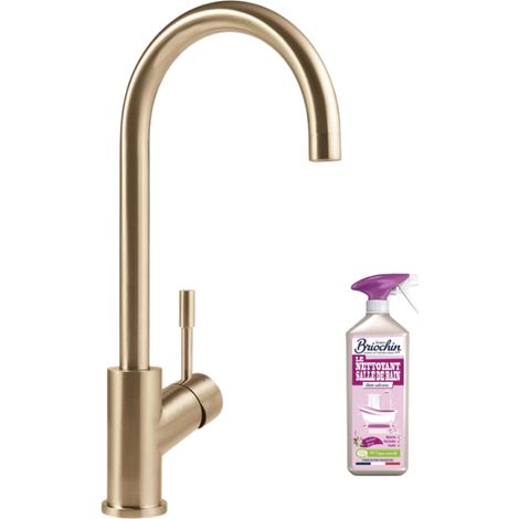 VILLEROY ET BOCH Grifo de cocina + limpiador paraguas oro mate