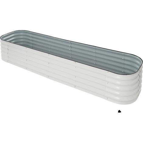 Bac de jardin surélevé, acier galvanisé à chaud, 2406043cm, 16,81 kg, blanc, assemblage requis (1/5)