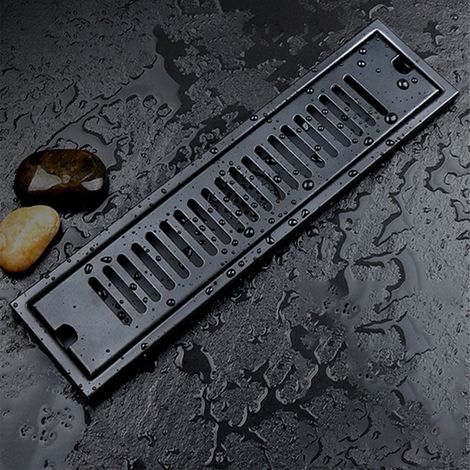 Caniveau de douche rectangulaire en acier inoxydable 304, surface lisse, drainage rapide, désodorisant, pour la maison (1/5)